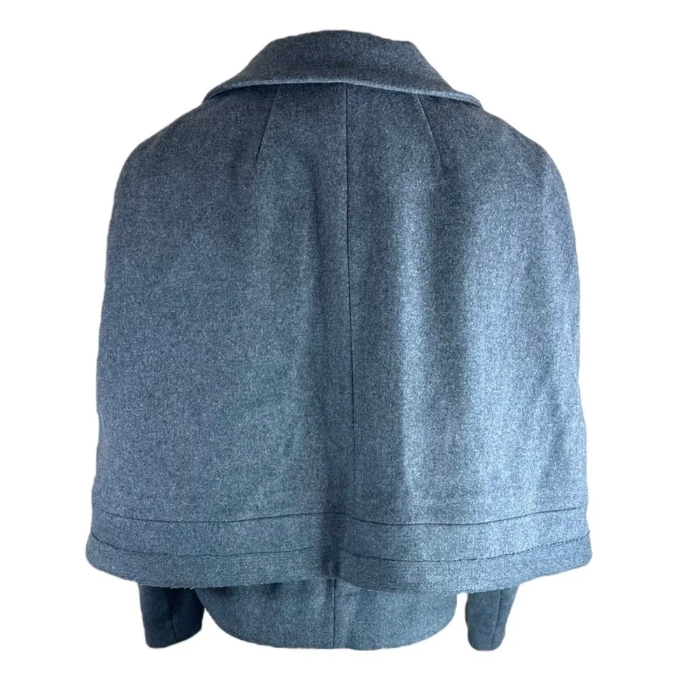 Tory Burch Jess Jacket in Grey Melange with Removable Cape Size 10